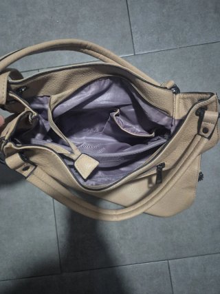Bolso de mano mujer beige
