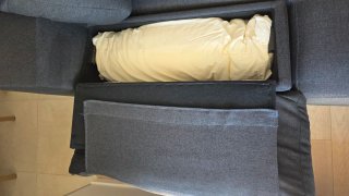 Sofá chaise longue gris tela
