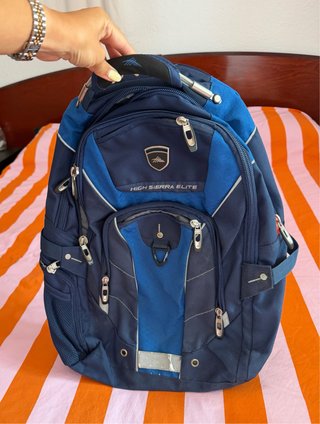 Mochila High Sierra Elite Azul y Plateada