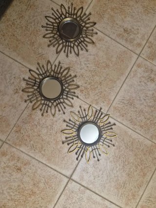 Set 3 Espejos Decorativos Sol