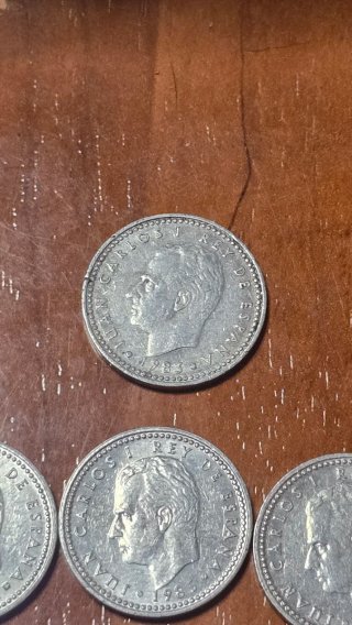 Lote 7 monedas 1 peseta Juan Carlos I