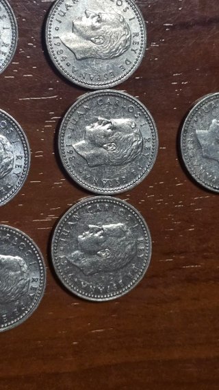 Lote 7 monedas 1 peseta Juan Carlos I