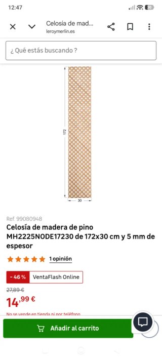 Lote de 30 Celosías Madera Pino Leroy Merlin