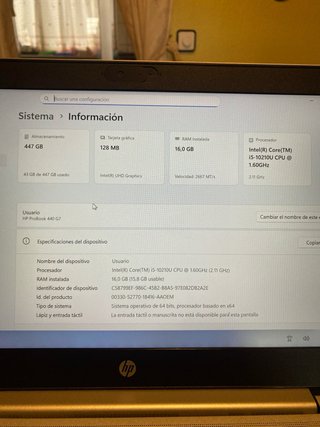 Portátil HP ProBook 440 i5 10ª Gen