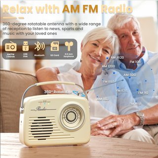 Radio BINGXUE Beige Vintage BT/USB SD/AUX