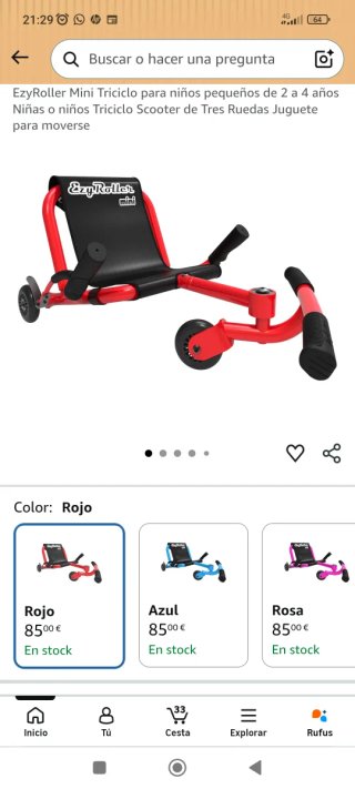 Triciclo Patinete EzyRoller Mini Rojo