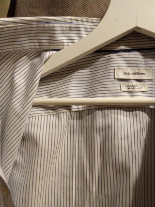 Camisa Rayas Hombre Azul y Blanca