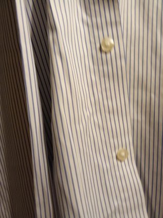 Camisa Rayas Hombre Azul y Blanca