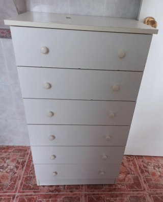 Cómoda blanca de 6 cajones Cajonera