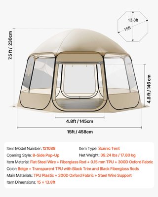 Carpa Plegable Exterior Transparente