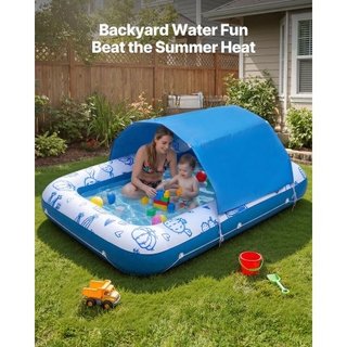 Flotador inflable para piscina con toldo UPF 50+