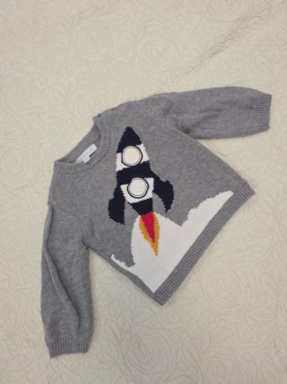 Jersey gris cohete 6-9 meses