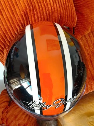 Casco Harley Davidson Negro y Naranja talla S