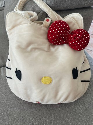 Borsa Hello Kitty Beige con Fiocco Rosso