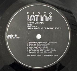 Juan Maglio Pacho Vol.2 LP Tango