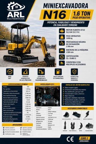 Miniexcavadora ARL N16