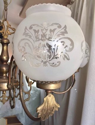 Lámpara de techo antigua cristal y metal