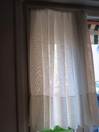 Cortinas de lino blanco roto