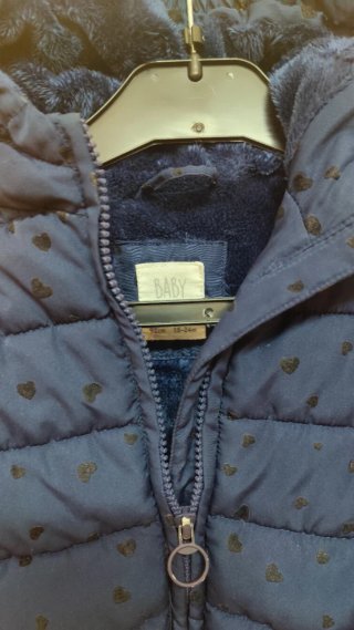 Chaqueton niña azul con corazones