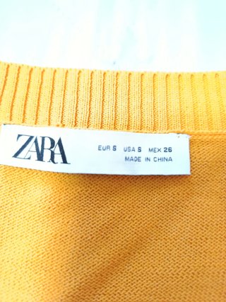 Chaleco punto Zara naranja Talla S