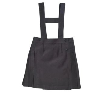Falda colegial gris con tirantes