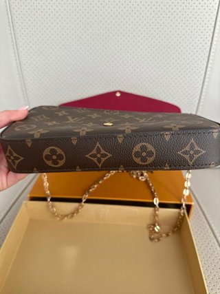 Louis Vuitton Pochette Marrón y Rojo