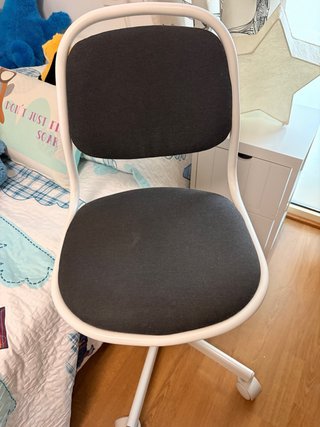 Silla Escritorio Infantil gris oscuro y Blanca