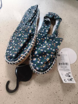 Alpargatas esparto flores talla 37