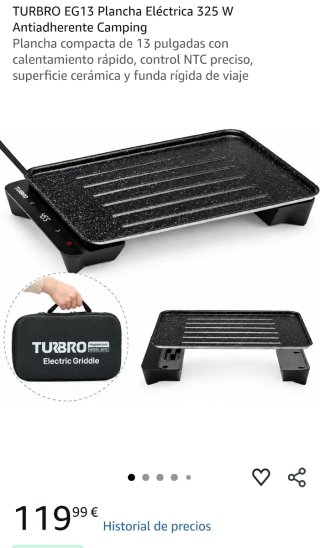 Plancha Eléctrica TURBRO EG13 325W