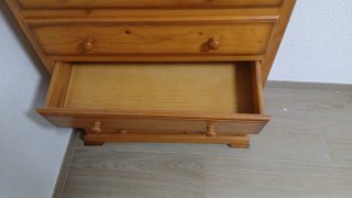 Cómoda de madera con 6 cajones