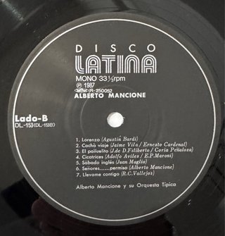 Alberto Mancione LP 1950-1952 Serie TANGO de AYER
