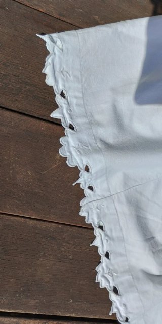 Enagua Antigua  Algodòn blanco Bordado Inglès L/XL