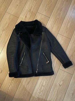 Chaqueta Biker Pelo Negra