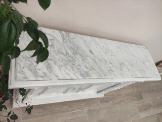 Mueble de entrada mármol y madera