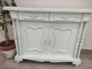 Mueble de entrada mármol y madera