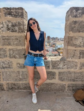 Chaleco azul marino vintage