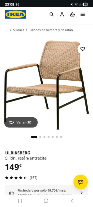 Sillón Ratán y Metal Negro/Marrón