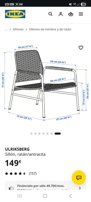 Sillón Ratán y Metal Negro/Marrón