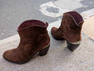 Botines cowboy mujer piel serraje marrón talla 37