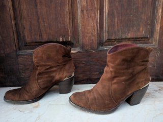 Botines cowboy mujer piel serraje marrón talla 37
