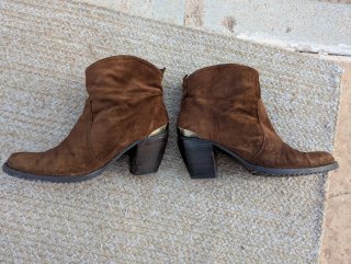 Botines cowboy mujer piel serraje marrón talla 37