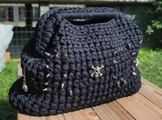 Borsa Linda Nera con Teschi