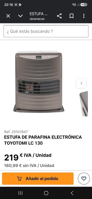 Estufa Parafina Electrónica Toyotomi LC 130