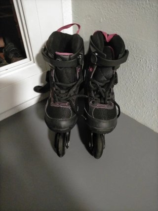 Patines en línea Oxelo negros y rosas talla 39