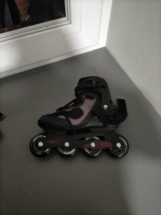 Patines en línea Oxelo negros y rosas talla 39