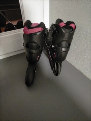 Patines en línea Oxelo negros y rosas talla 39