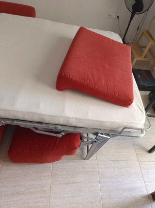 Sofá Cama Rojo Tela