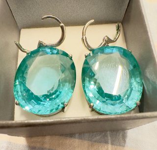 Pendientes verde mar,plata