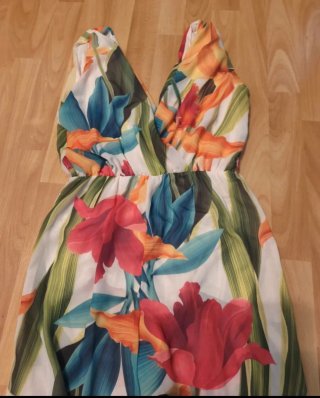 Mono largo floral blanco
