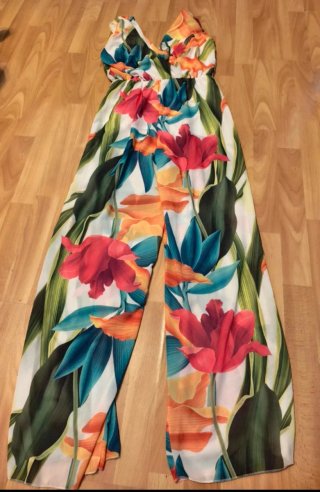 Mono largo floral blanco